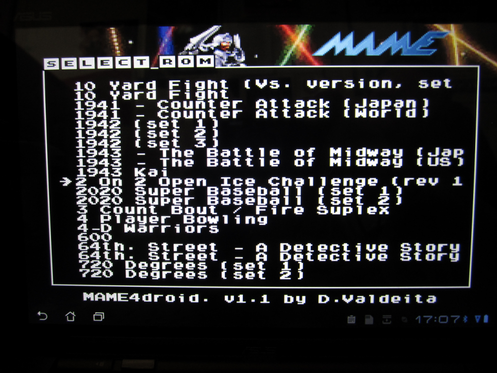 MAME4droid - ASUS Transformer